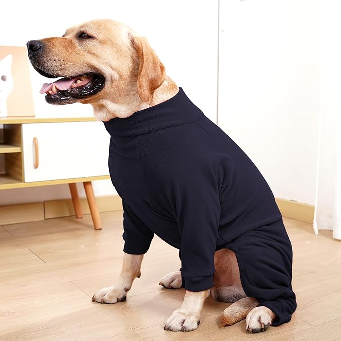Fleece Dog Sweater for Small Medium Large Dog for Daily Run Walk Sleep Pet Winter Jacket & Windproof Clothes Coat Large Navy Blue