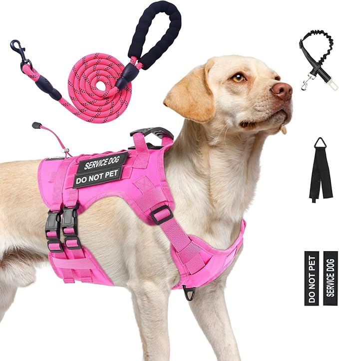 Tactical Dog Vest Harness (Pink, X-Large)