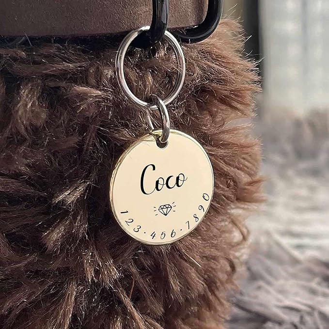 Cats Dogs ID Tags Personalized Lovely Symbols Pets Collar Name Accessories Simple Custom Engraved Products for Medium Four Legged Child Necklace Chain Anti-Lost Copper Brass Charm