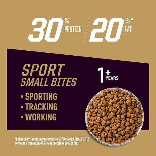 EUKANUBA Adult Premium Performance 30/20 Sport Small Bites Dry Dog Food, 28 lb Bag