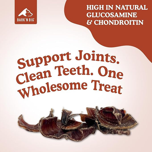 BARK'N BIG Bison Trachea Dog Chews – Natural Trachea for Dogs with Glucosamine & Chondroitin – Single Ingredient Bison Dog Treats – Made in USA - 1 Inch - 10 oz