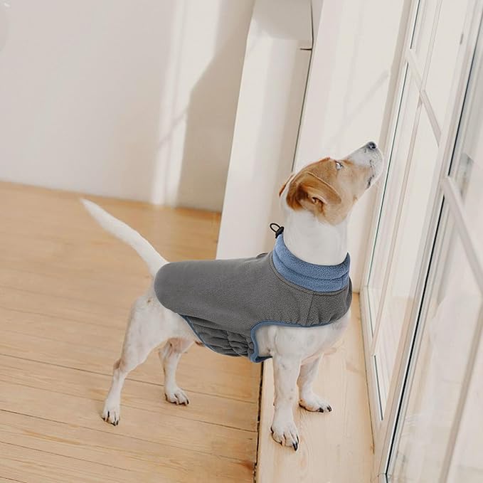 Queenmore Dog Sweater, Soft Fleece Vest Pullover Dog Jacket with Elastic Stretchable, Warm Winter Dog Coats Cold Weather Doggy Dachshund Sweaters for Small Dogs Cats Boy or Girl (Grey, XS)