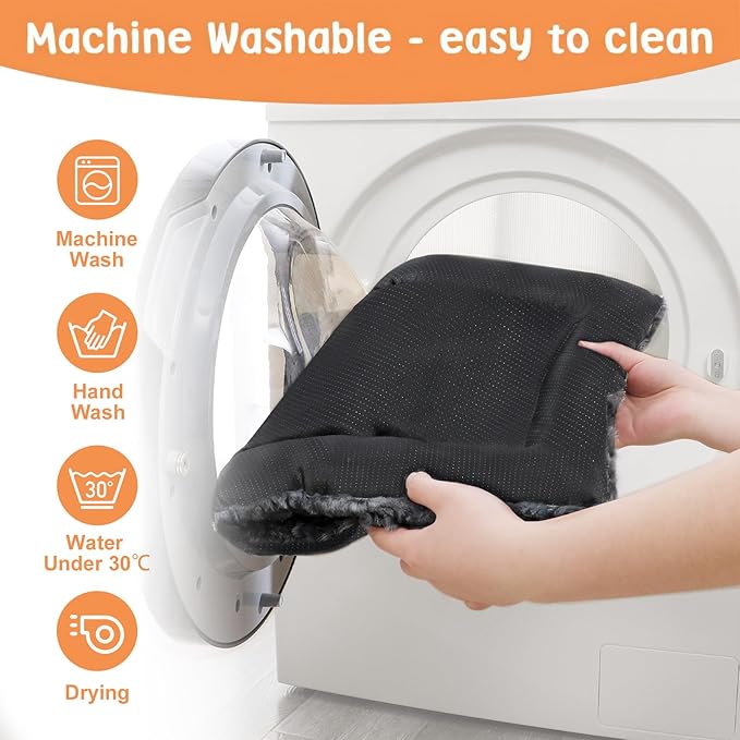 2 Pack Washable Dog Bed for Large Medium Small Dogs, Deluxe Plush Dog Crate Mat with Anti-Slip, Washable Orthopedic Durable Kennel Pad for Pet Sleeping Puppy(Dark Grey, 24"*17.5"*1.5")