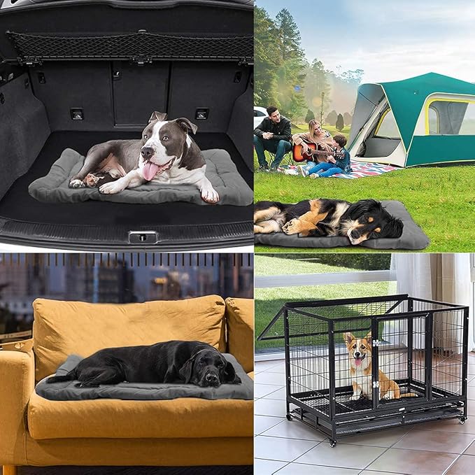 Outdoor Dog Bed, 47”x32“ Portable Camping Travel Dog Bed, Soft, Comfortable, Waterproof, Non-Slip, Machine Washable Easy to Clean Pet Mat for Small, Medium and Large Dog and Cat