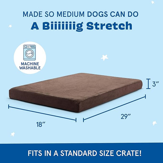 Barkbox Orthopedic Dog Bed with Memory Foam, Premium Comfort for Dogs and Puppies, Dog Bed for Joint Relief and Restful Sleep, Durable and Easy to Clean - Espresso, Medium