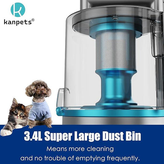 Pet Grooming Kit with 3.4L Oversized Vacuum Suction - 99% Pet Hair Removal - Professional Dog Clippers & Shedding Tools for Cats, Teddy, Poodle, Golden Retrievers (Pearl White)
