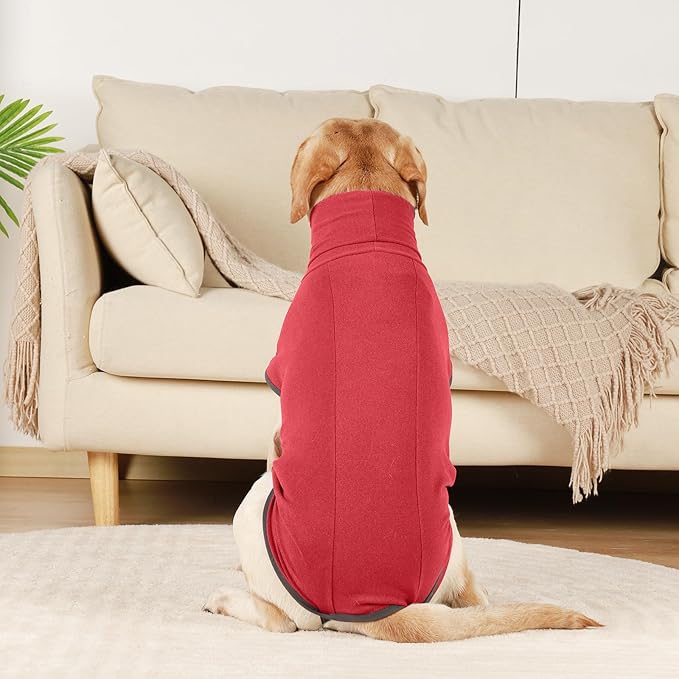 ROZKITCH Dog Winter Coat Soft Pullover Pajamas, Pet Windproof Warm Cold Weather Jacket Vest Cozy Jumpsuit Apparel Outfit Clothes for Xmas Walking Hiking Travel Sleep BRed 4XL