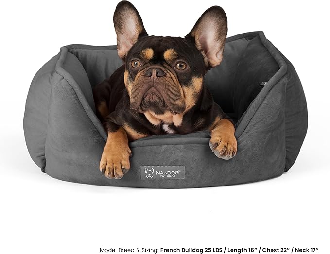 NANDOG The Signature Collection Reversible Bed in Pink Signature - Ultra Soft Micro Plush Fabric - Modern Design - Washable for Cats & Small/Medium Dogs