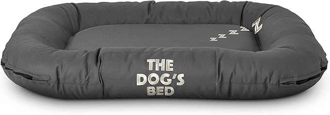 The Dog’s Bed Utility Waterproof Dog Bed, Medium, Durable Grey Oxford Fabric, Tough YKK Zippers, Washable Reversible Cover, Veterinary Approved