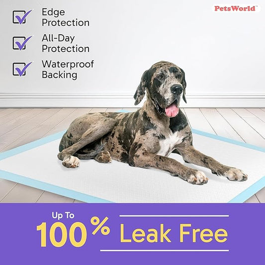 PETSWORLD Giant Dog Potty Pads, Odor-Eliminating, 36" x 36", Ultra Absorbent 5-Layer Leak-Proof Training Pads for Dogs & Cats (36x36, 1800 Count)
