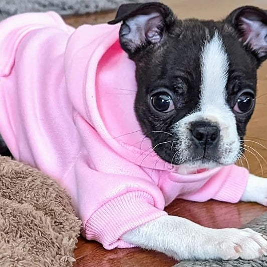 Jecikelon Winter Dog Hoodie Sweatshirts with Pockets Warm Dog Clothes for Small Dogs Chihuahua Coat Clothing Puppy Cat Custume (Pink, Medium)