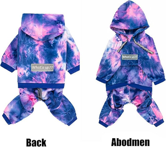 Dog Hoodies Winter Coat for Large Medium Dogs, Pullover 7 Legs Warm Coat Hooded Sweatshirt, Fleece Hoodie for Cold Weather (Bandhnu Pink, 2X-Large)