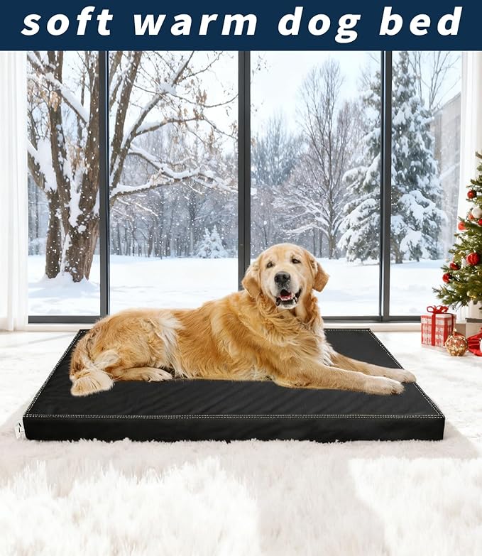 Waterproof Dog Bed Large Sized Dog,Orthopedic Waterproof Pet Beds with Removable Washing Cover, Egg Crate Foam Mat, Suitable for Pet Up to 120 lbs