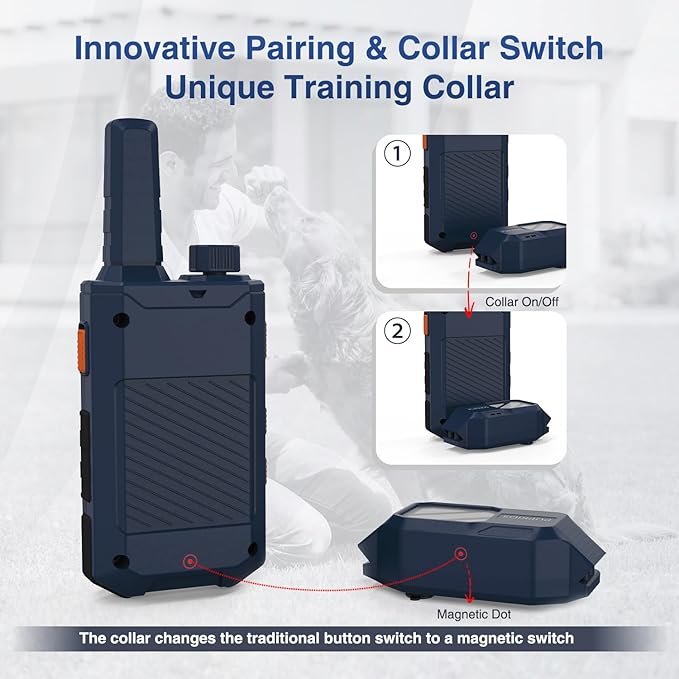 Dog Shock Collar - 4200FT Dog Training Collar with Remote, Innovative E Collar for Dogs Training with 3 Night-Lights/Beep/Vibration/Static Modes, 100% Safe Electric E-Collar for Large Dogs