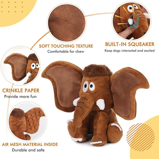 Interactive Plush Dog Squeaky Toys Fun Puppy Toy with Crinkle Paper for Interactive Chew and Play Beat Boredom with This Dog Puzzle Toy for Small Medium Large Dogs
