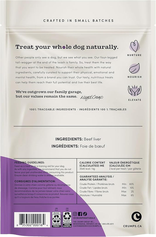 Crumps' Naturals Beef Liver Bites For Pets, 2.3-Ounce