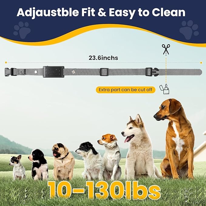 Wireless Dog Fence, Electric Fence for Dogs,Training Collar with Remote Control 3800FT Range, Portable Dog Perimeter Collar with 3 Training Mode Flash Light & Waterproof Matte Black 2 Pack