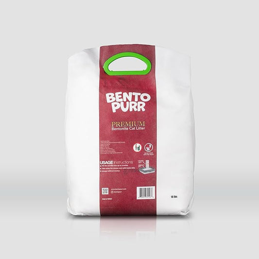 BentoPurr Premium Bentonite Cat Litter, 100% Natural, No Chemicals, No toxins 18 lbs
