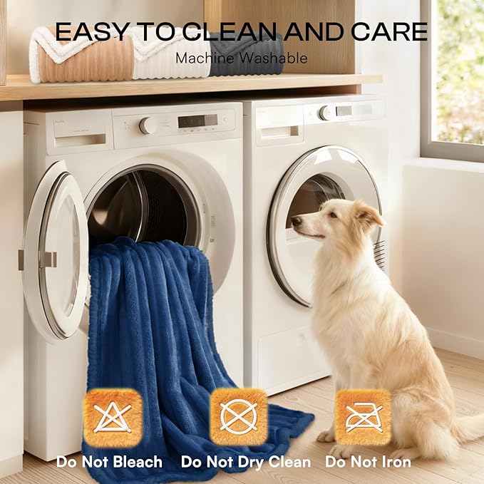 Luciphia Waterproof Dog Blanket for Small Puppy Ultra-Soft Calming Cut Pile Flannel Throw Durable & Warm Furniture Protection for Couch Car Pet Cat Blanket Machine Washable Deep Navy,S(40''x28'')