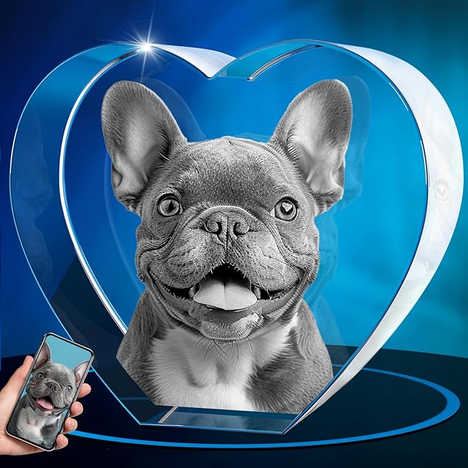 ArtPix 3D Crystal Photo, Christmas Personalized Gifts for Women, Wife, Her, Him, Men, Husband, Grandma, Great Xmas Customized Gift with Your Own Photo, Custom Glass 3D Laser Etched Picture Wedding