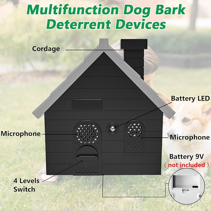 Mimo Style Anti Barking Device for Dogs, Ultrasonic Dog Bark Deterrent Devices, Dog Barking Silencer up to 50 FT, Dog Barking Control Device, Bark Box Indoor Outdoor for Dogs Training & Behavior Aids