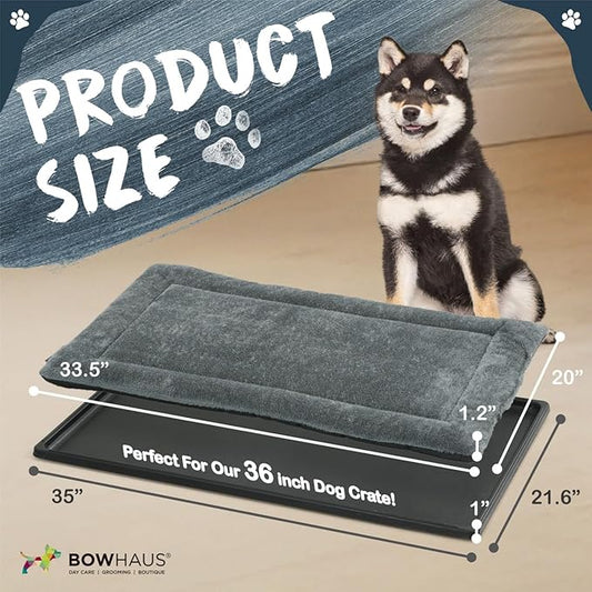 Machine-Washable Dog Bed Pad & Tray for 36-Inch Kennel, Non-Slip Flat Cozy Sleeping Mat & Easy-Clean Plastic Replacement Crate Pan, Comfortable & Durable for Dogs, Rabbits, Cats, Various Pets