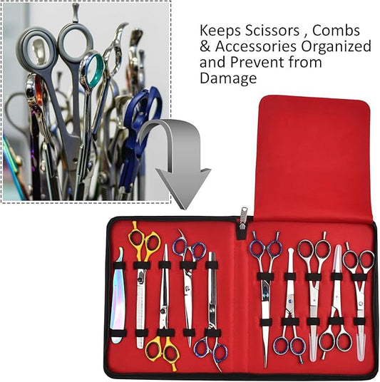Case Holds 10 Grooming or Beauty Shears (Black)