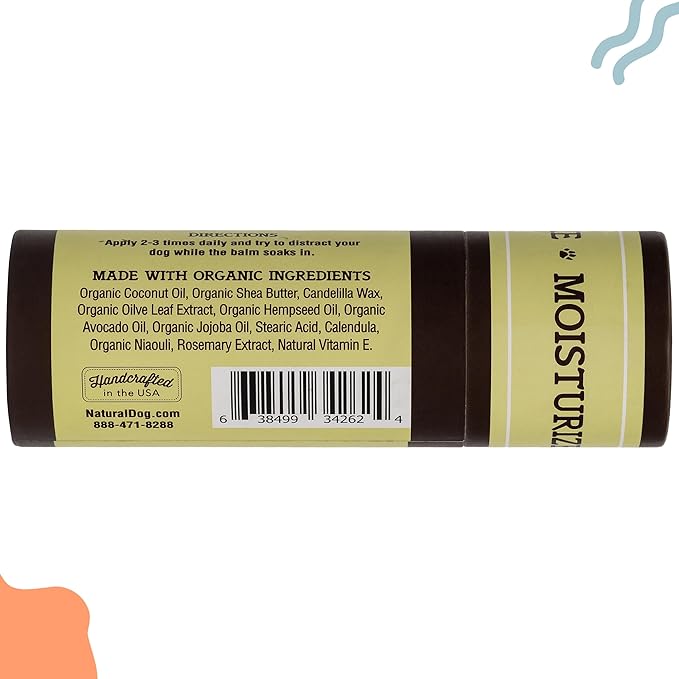 Natural Dog Company Wrinkle Balm, 2 oz. Stick, Dog Lotion for Dry Itchy Skin, Cleans Wrinkles, Yeast Infection Treatment for Dogs, Plant Based, Frenchie Dog Accessories, Made in USA