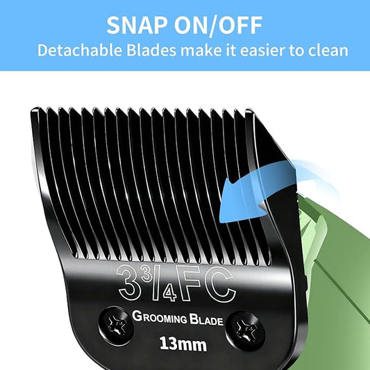 3 Pcs Size 3-3/4FC Detachable Dog Grooming Blades, Compatible with Andis, Oster A5, Wahl KM10 Series Clippers, Cut Length 13mm, Black (3-3/4FC 13mm, 3Pcs)