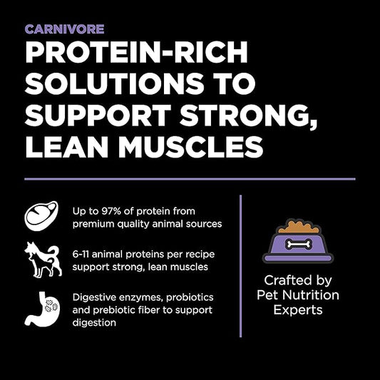 Go! Solutions Carnivore, Grain-Free, Protein Rich Dry Dog Food, Chicken, Turkey and Duck Senior Recipe, 22 lb Bag
