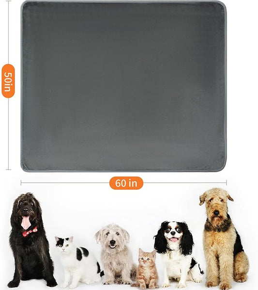 Water Proof Blanket 50x60 Inches - Reversible Flannel Blanket for Bed, Sofa,Couch- Spillproof, Leakproof Soft Double-Sided Dark Grey Throw Blanket for Adults, Pets, Couples