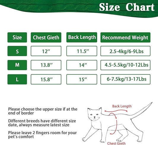 PUPTECK Winter Dog Cat Sweater Coat - Soft Cold Weather Clothes Knitwear for Kitties & Small Dogs Indoor Outdoor Walking Warm, Knitted Classic for Doggies Kitties Girls Boys, Light Green S