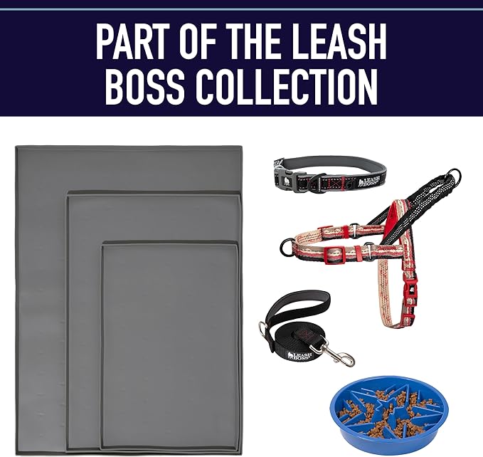 Leash Boss Double Handle Dog Leash, 6 Ft Reflective Dog Leash with Two Padded Handles for Large Dogs or Medium Dogs That Pull (Red)