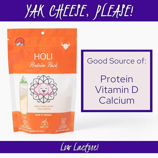 HOLI Dehydrated Himalayan Yak Cheese Dog Food Topper - All Natural Dog Food Flavor Enhancer - 6oz