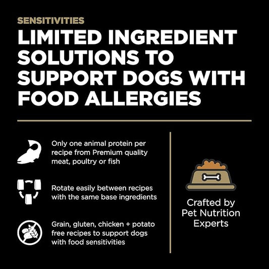 Go! Solutions Sensitivities Limited Ingredients, Grain-Free Dry Dog Food, Duck Recipe for Sensitive Stomach, 3.5 lb Bag