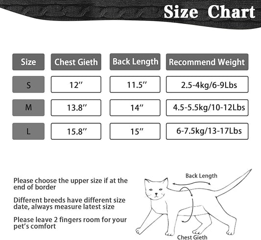 PUPTECK Winter Dog Cat Sweater Coat - Soft Cold Weather Clothes Knitwear for Kitties & Small Dogs Indoor Outdoor Walking Warm, Knitted Classic for Doggies Kitties Girls Boys, Black S