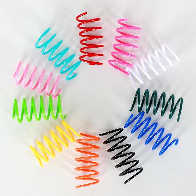 JCSHIMO 60 PCS 12 Colors Cat Spring Toys, Cat Spiral Springs for Indoor Cats, Kittens Toys Plastic Coil for Swatting, Biting, Hunting