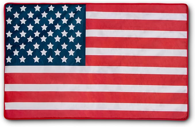 The Dog's Bed Replacement Outer Cover ONLY (Outer Cover ONLY - NO Bed, NO Waterproof Inner) for The Dog's Bed, Washable Oxford Fabric, XL 6 Inches (Blue with Red Piping USA Flag & Centre Flag)
