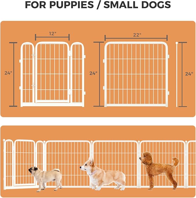 FXW Dog Gate Extra Wide Designed for Indoor Use, Adjustable Width Up to 92-inch Wide (24" H 4 Wire Panels for Puppies and Small Dogs), Black