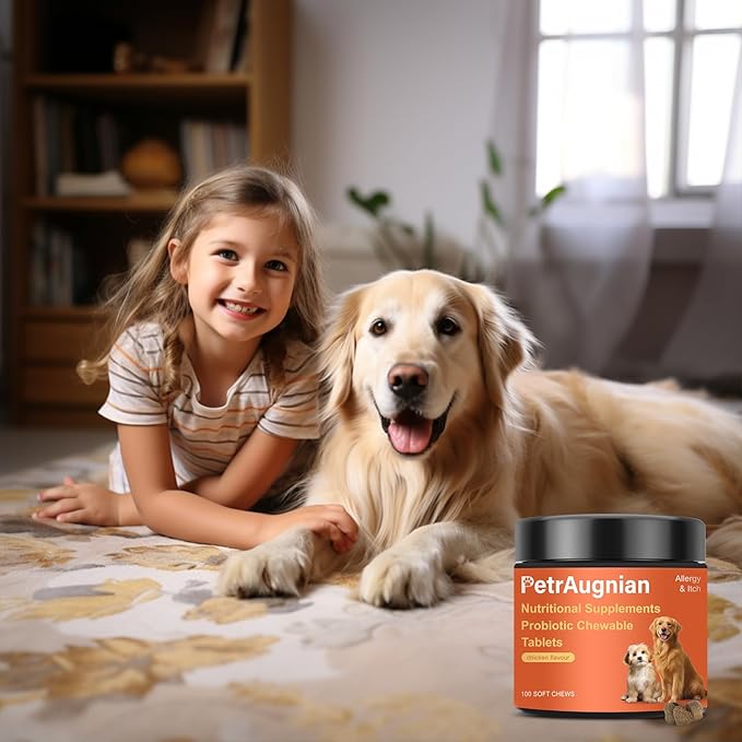 Allergy & Itch Relief for Dogs | Allergy, Itchy Skin & Immune Support with Salmon Oil, Quercetin, Colostrum and Probiotics -Nutritional Supplements 100 Soft Chews