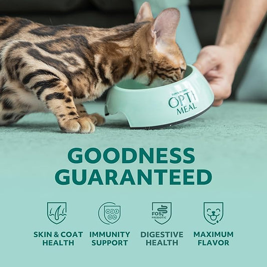 Optimeal Grain-Free Wet Cat Food – Lamb & Veggies Recipe, High Protein & Moisture Rich Indoor Adult Cats Food, Tender Morsels in Savory Gravy Natural Ingredients - 3 oz Pouches, 12 Pack