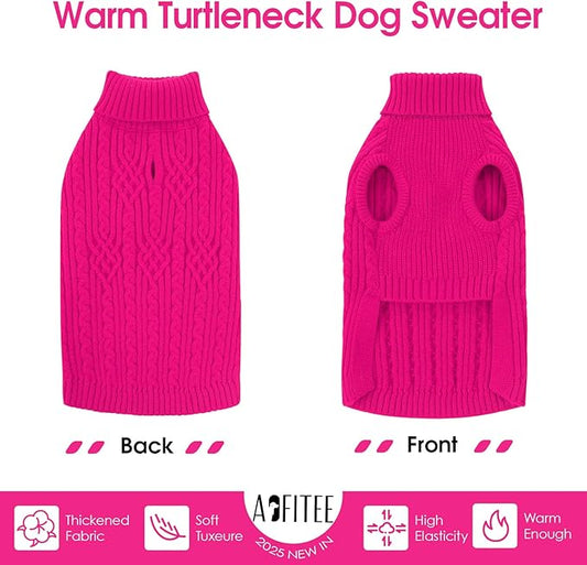 AOFITEE XL Dog Sweater, Extra Large Dog Sweater Girl Boy, Warm Turtleneck Fall Dogs Sweaters Girl Boy, Dogs Christmas Sweaters Pet Knitwear, Soft Pullover for Beagle, Weimaraner, Dalmation, XL