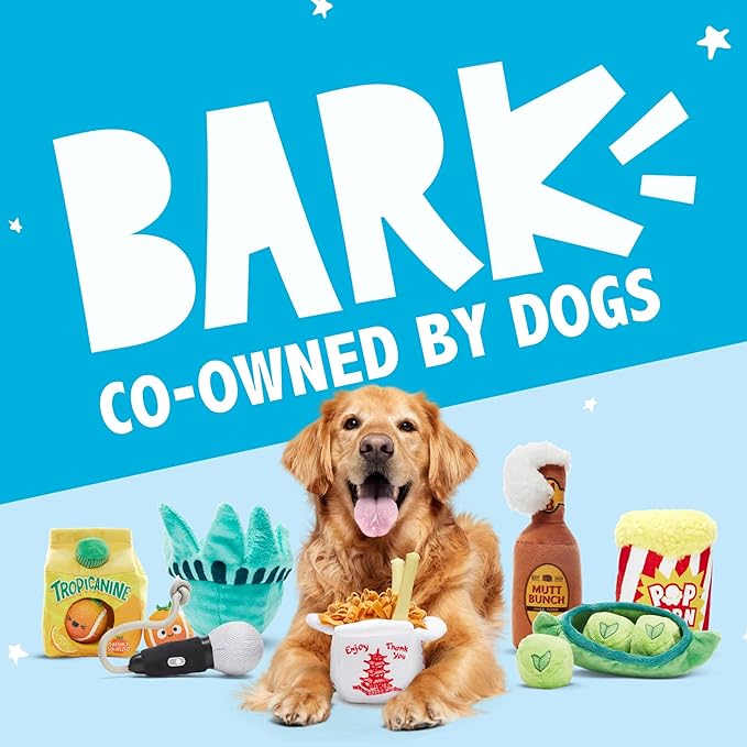 Barkbox 2 in 1 Interactive Plush Dog Toy - Rip and Reveal Toy for Dogs and Puppies - Stimulating Squeaky Pet Toys | Janspup Backpack (Small)