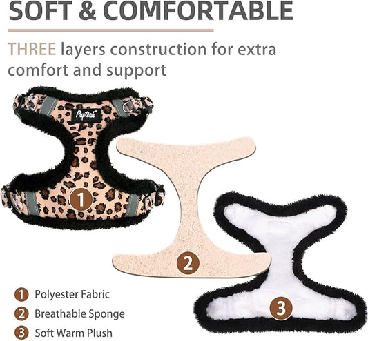 PUPTECK Dog Harness and Leash Set Small Sized, Step in No Pull Adjustable Puppy Cat Harness Reflective Pet Vest