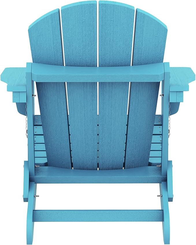 SERWALL Foldable Adirondack Chair Set of 4 for Patio Garden Outdoors- Aruba Blue