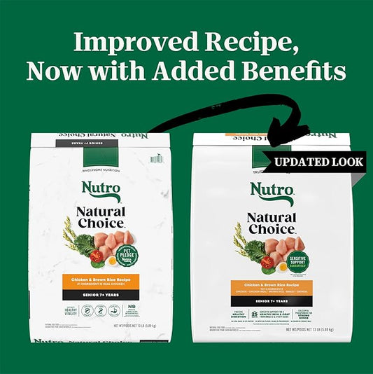 Nutro Natural Choice Chicken & Brown Rice Senior Dog Food Dry Recipe, 13 lb. Bag