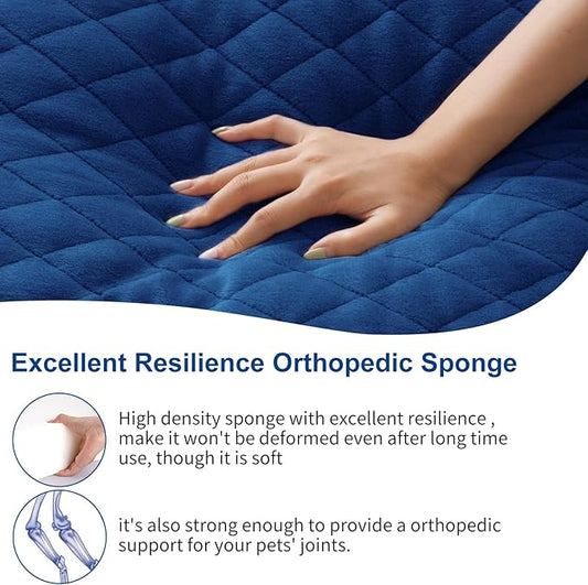 JoicyCo Large Dog Bed, Orthopedic Foam Big Dog Bed Mattress, 40 inch Joint Relief Pet Sleeping Beds, Non Slip Bottom with Removable Washable Cover, Dark Blue