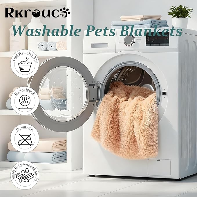 Pets Bed Blanket Dogs Reversible Soft Dog Throw Blankets Cats Mat Sleeper Fuzzy Pet Couch Covers Washable Cat Puppy Cover for Beds Car Sofa Travel Double Sided Furniture Protection (Champagne,S)
