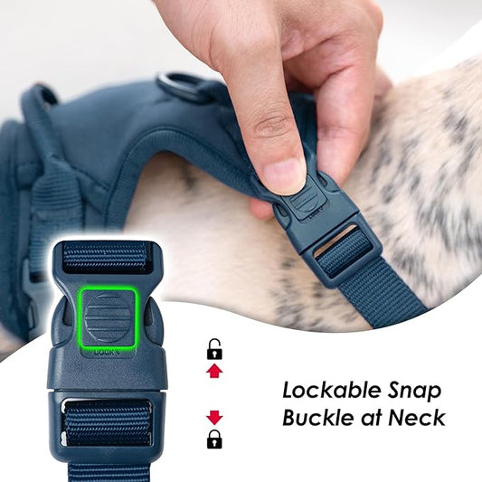 No Pull Dog Harness, Puppy Vest with Front Clip for Small Medium Large Sized Dog(Prussian Blue,S)