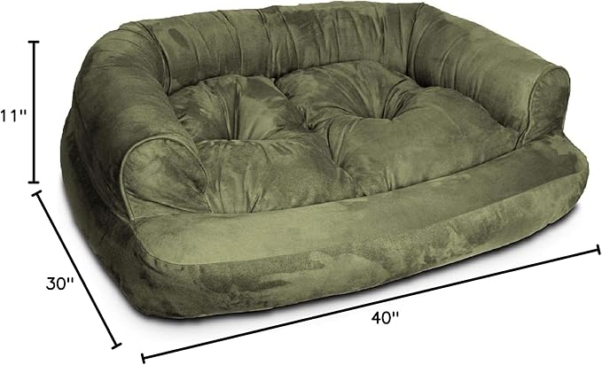 Snoozer Overstuffed Luxury Pet Sofa, Large, Olive